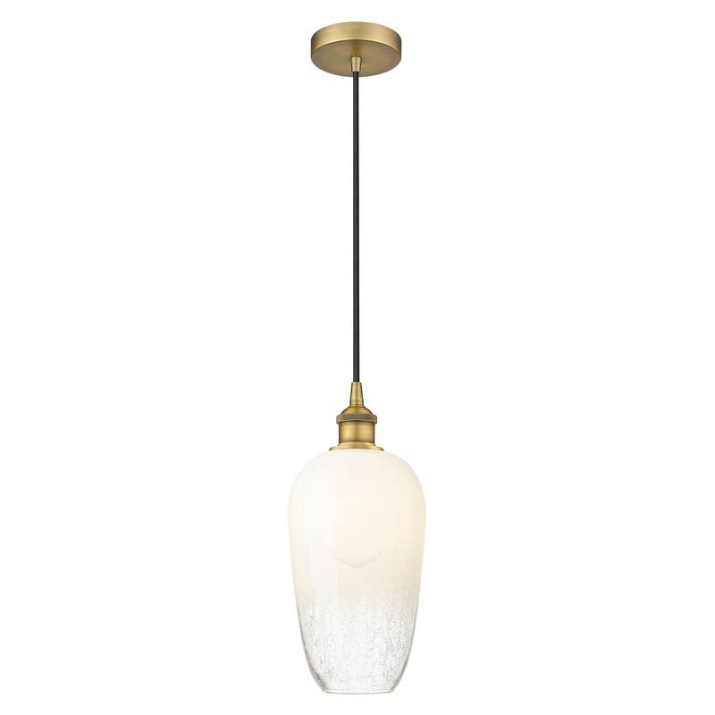 Innovations Lighting Endless Possibilities Edison - Brookhaven Flute - 1 Light 7" Cord Hung Mini Pendant - Brushed Brass/Opal
