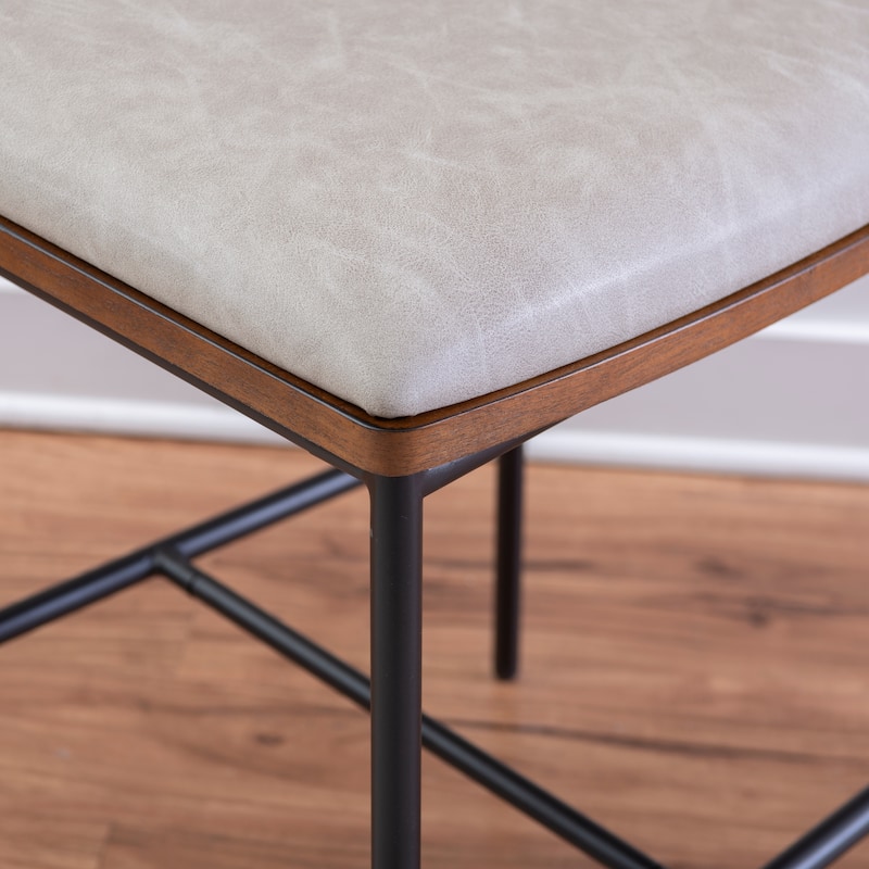 Lowrey Metal Faux Leather 25-Inch Counter Stool