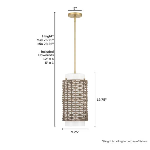 dimension image slide 1 of 4, Hunter Laila Luxe Gold with Cased White Glass Pendant - Entry, Dining Room, Kitchen - Transitional, Contemporary