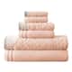 Modern Threads Damask Jacquard 6-piece Embellished Border Towel Set - Peach