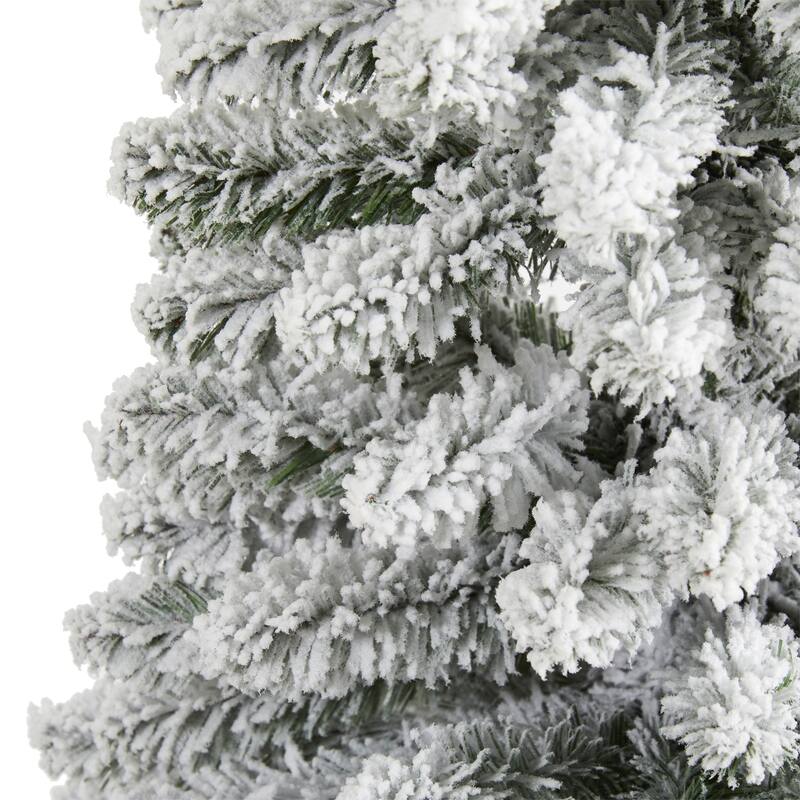 6’ Pencil Flocked Artificial Christmas Tree, Unlit - 6 Foot
