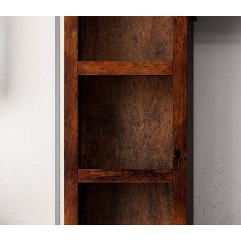 Bridgevine Home Sausalito 78 inch high Left Pier Cabinet, No Assembly Required, Whiskey Finish