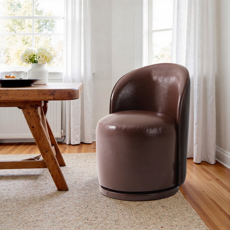 23" W Upholstered Swivel Side Chair for Dining Room, Balcony, Parlour