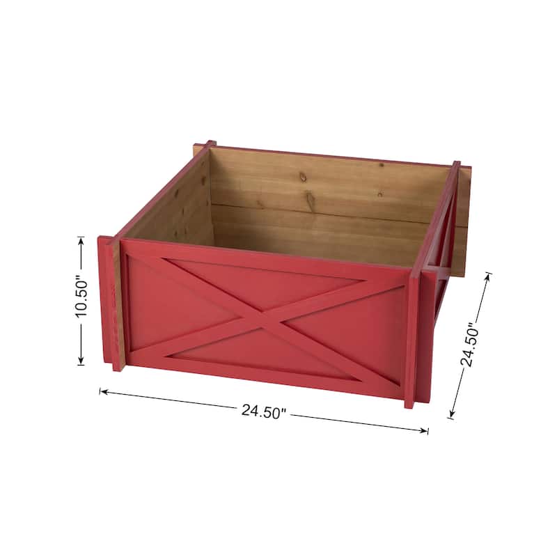 Glitzhome 24.5" or 27.5"L Solid Wooden X-shape Christmas Tree Collars