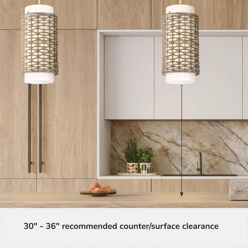 Hunter Laila Luxe Gold with Cased White Glass Pendant - Entry, Dining Room, Kitchen - Transitional, Contemporary