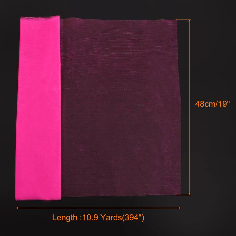 19" by 10.9 Yard Tulle Fabric Backdrop Curtains for Decor Wedding - Deep Pink