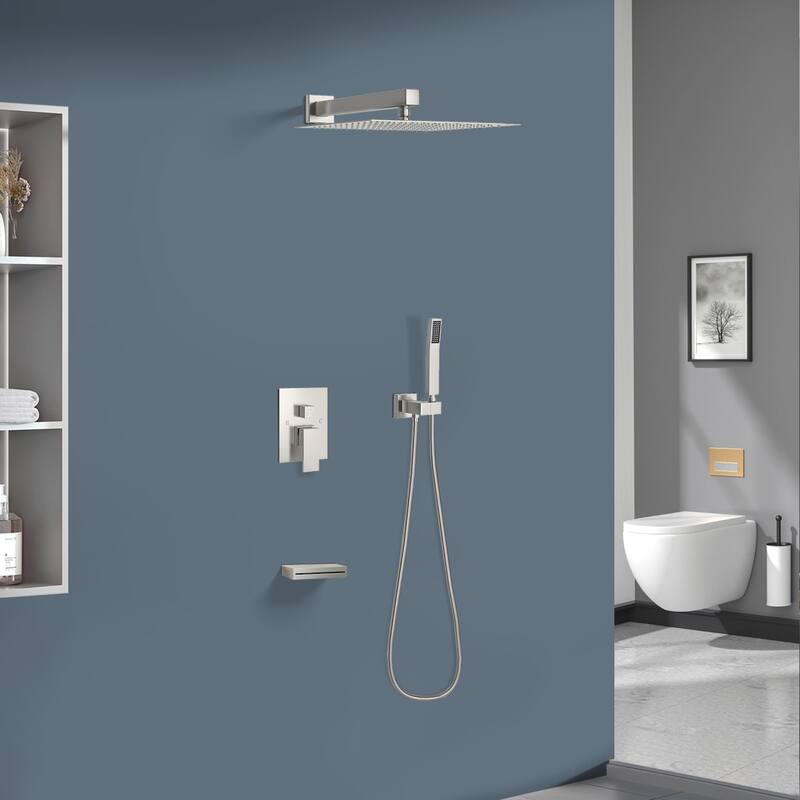 Topcraft 12-Inch Wall Mounted Square Shower System with Rough-in Valve - 12*12