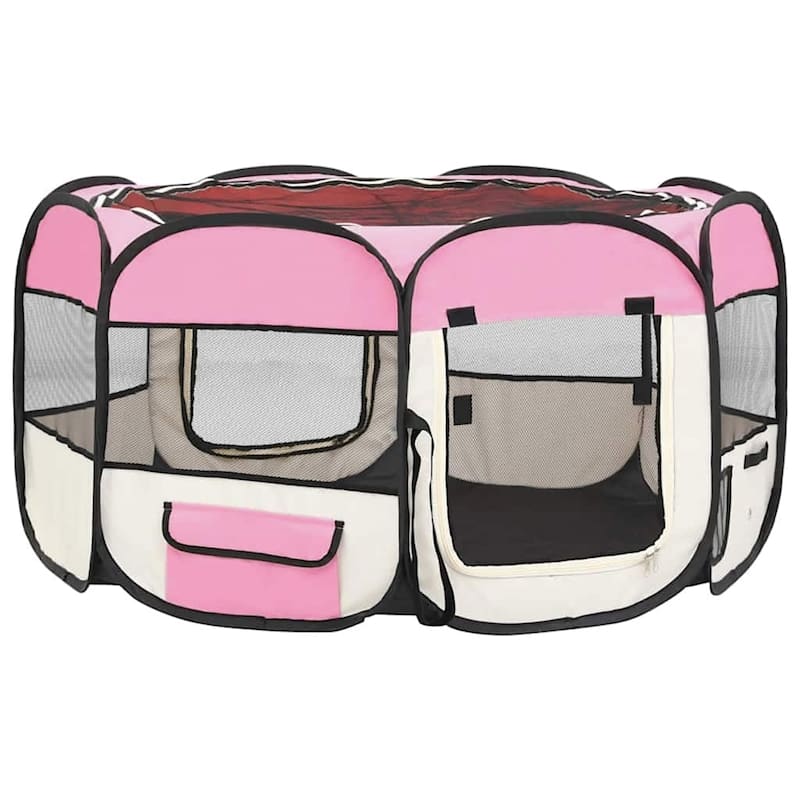 vidaXL Foldable Dog Playpen with Carrying Bag Dog Kennel Puppy Run Playpen