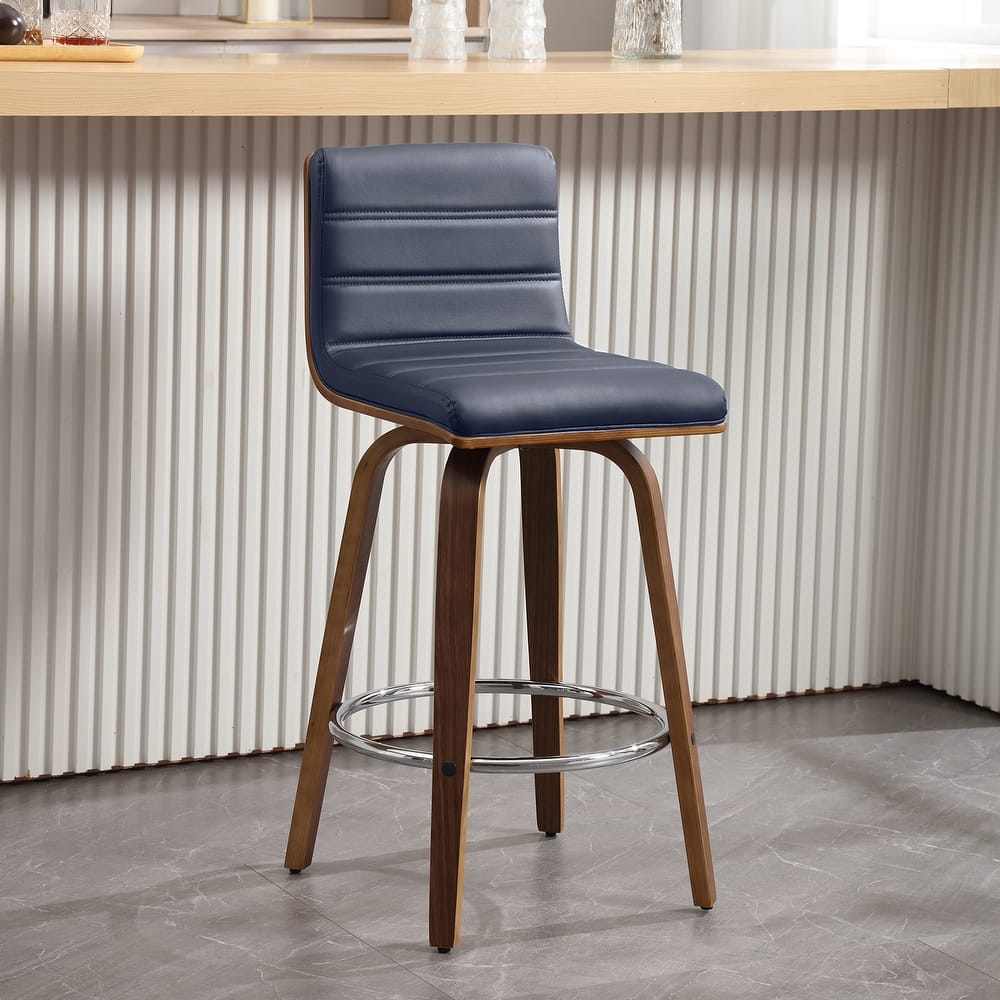 Faux Leather Upholstered Swivel Bar Stools, Counter Stool