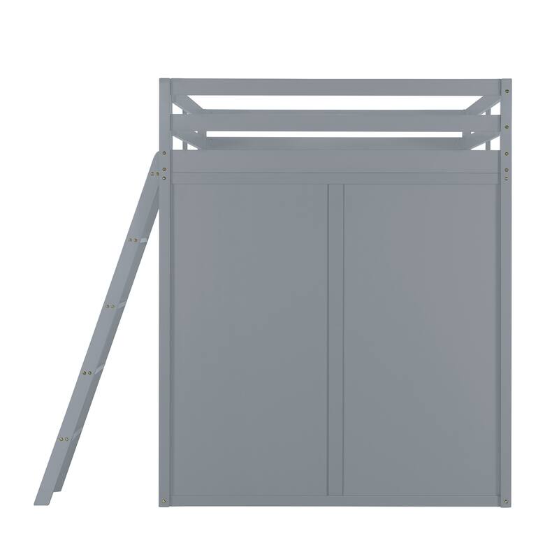 Versatile Loft Bed with Wardrobe, Desk and Shelves for Space Optimization