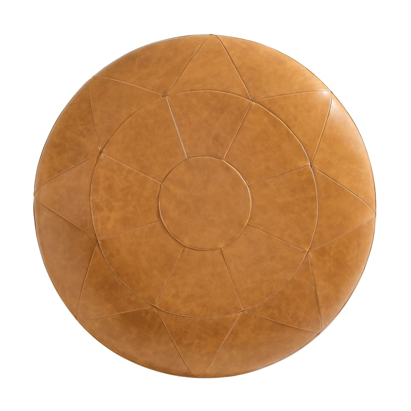 Oversized Full-Grain Genuine Italian Leather Ottoman