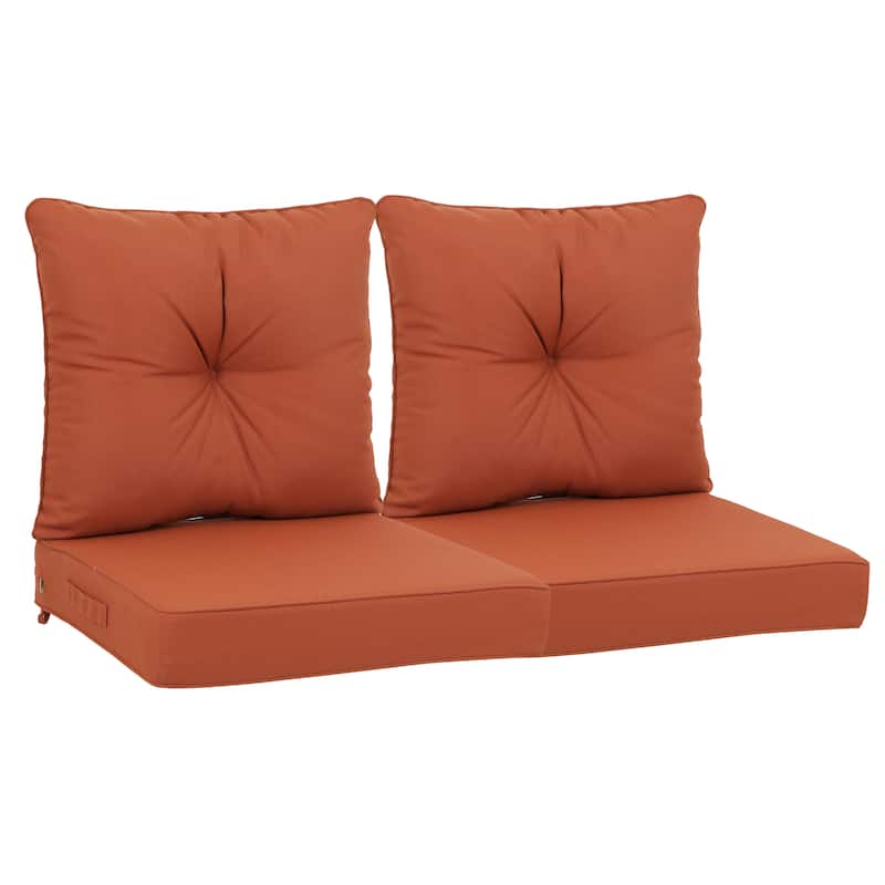GDFStudio Arnhem 24"x24" Outdoor Deep Seat Cushions (set of 2) - 24" x 24" - Red