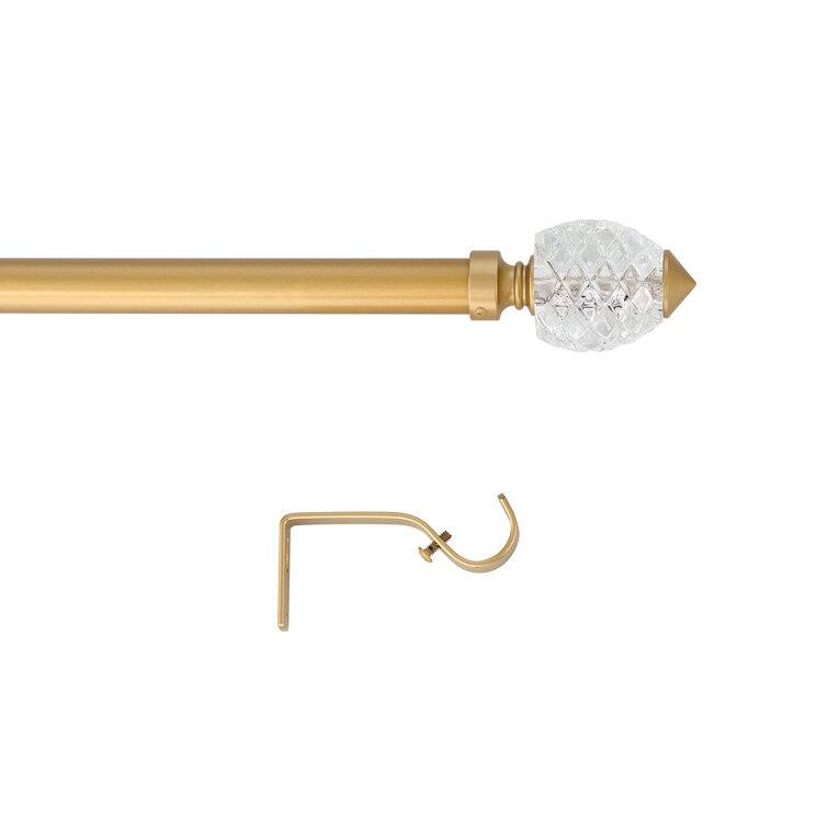Acroma Adjustable Single Gold Curtain Rod for Windows & Doors.