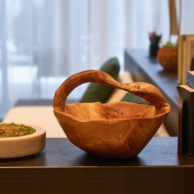 Greenage Cedar Basket with Handle,Perfect for Fruit Display