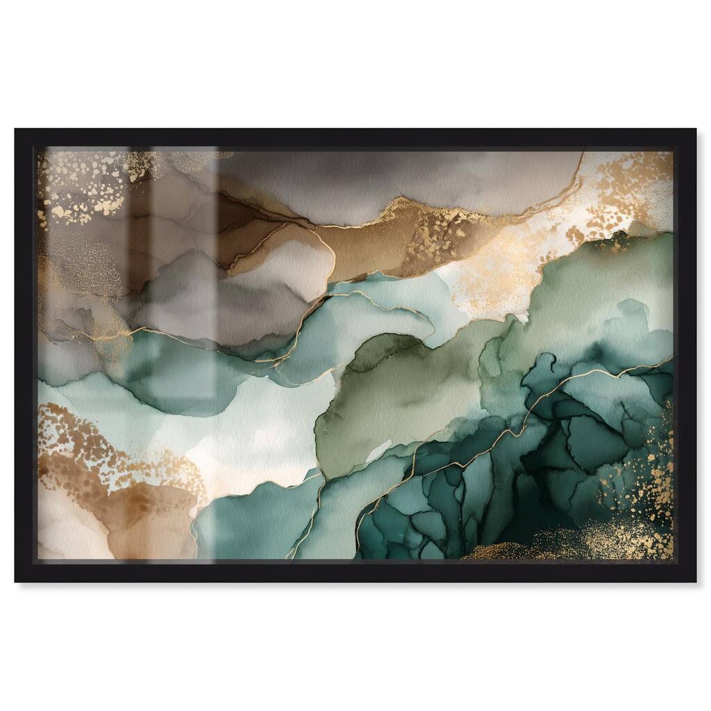 Golden Estuary I Shadowbox by Art Remedy
