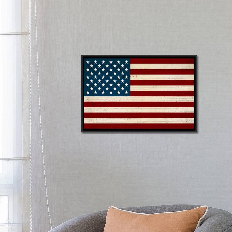 iCanvas "USA Flag (U.S. Constitution Background)" by iCanvas Framed Canvas Print