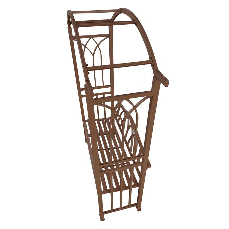 Aluminum Garden Arch with 2-Seater Bench - N/A