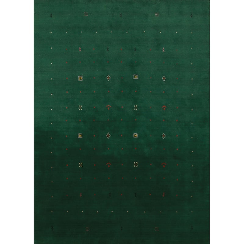 Hand Knotted Oriental 100% Wool Carpet Tribal Tribal Green Gabbeh Area Rug - 8' 0'' X 5' 8''
