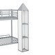 preview thumbnail 29 of 28, Castle-Shaped Metal Twin over Twin Bunk Bed with Wardrobe, Storage Staircase, and Open Cabinets, Black+White