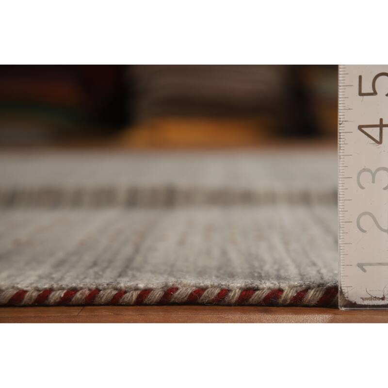 Hand Knotted Oriental 100% Wool Carpet Tribal Tribal Greys & Charcoal Gabbeh Area Rug - 9' 10'' X 7' 10''