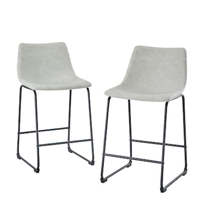 Industrial Faux Leather Counter Stools