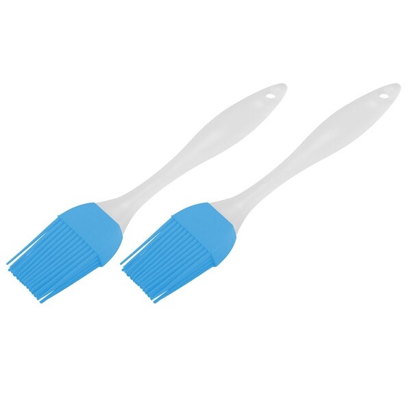 Outdoor Plastic Handle Basting Grilling Cooking Sauce Pastry Brush Blue 2pcs