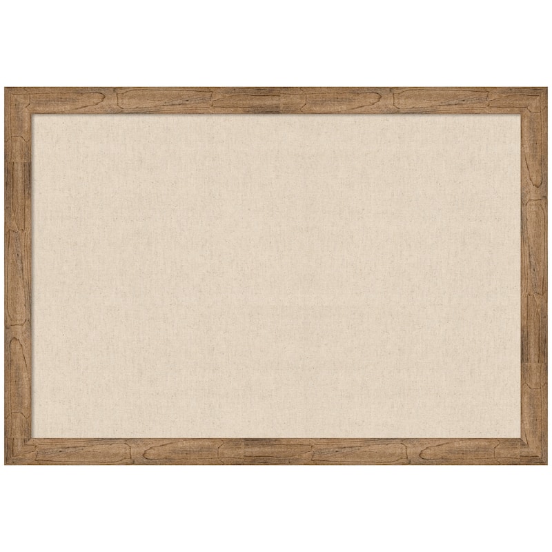 Kate and Laurel Pinboard Neutral Linen - 40x28 - Owl Brown Narrow