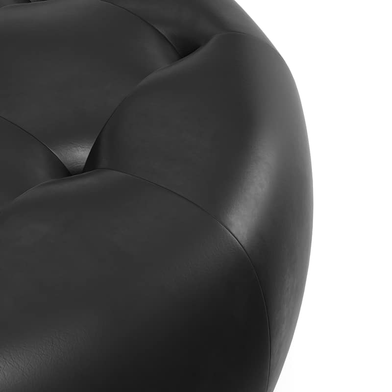 Harding Genuine Leather Round Ottoman