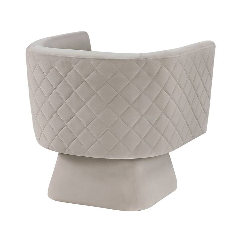 Gale 29" Velvet Swivel Chair - Diamond Stitched Chair Back