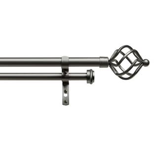 ATI Home Torch Double Curtain Rod and Finial Set
