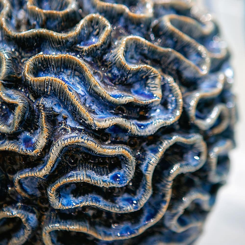 Currey & Company Milos Blue Table Lamp - 29.5"h x 19"dia