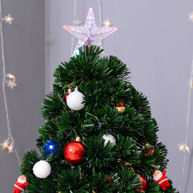 HOMCOM 6 ft. Color-Changing Lighted Christmas Tree with Stand - 6 Foot