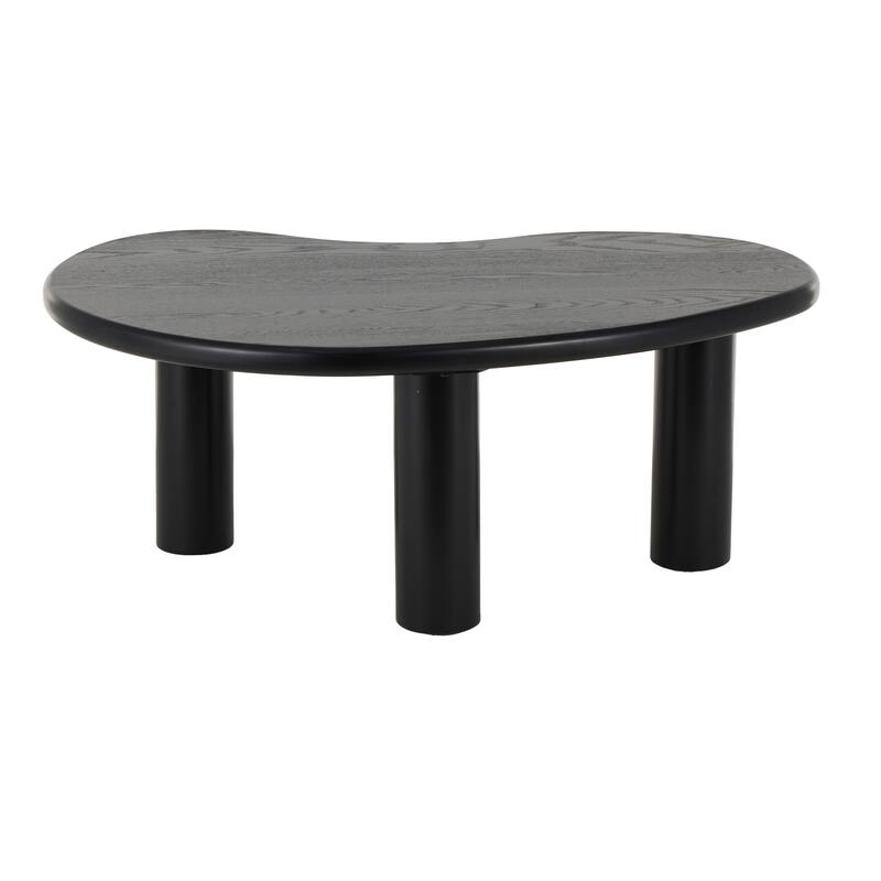 Black Wood Heart Inspired Living Room Coffee Table with 3 Legs