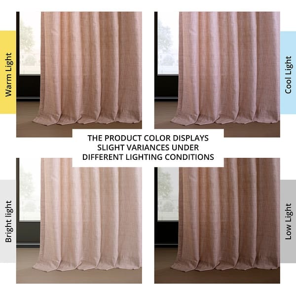dimension image slide 3 of 6, Exclusive Fabrics Raw Linen Weave Light Filtering Curtains for Bedroom & Living Room Curtains Pair - 2 Panel Drapes