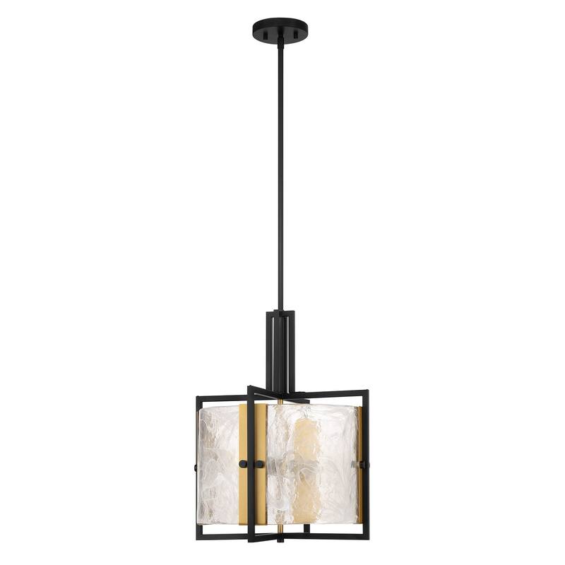 Hayward 3-Light Pendant in Matte Black with Warm Brass Accents - Matte Black with Warm Brass Accents