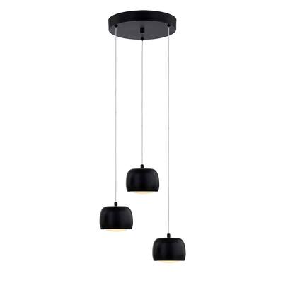 Justice Design Group Frascati LED 3-Light Round Multi-Pendant - Matte Black Finish