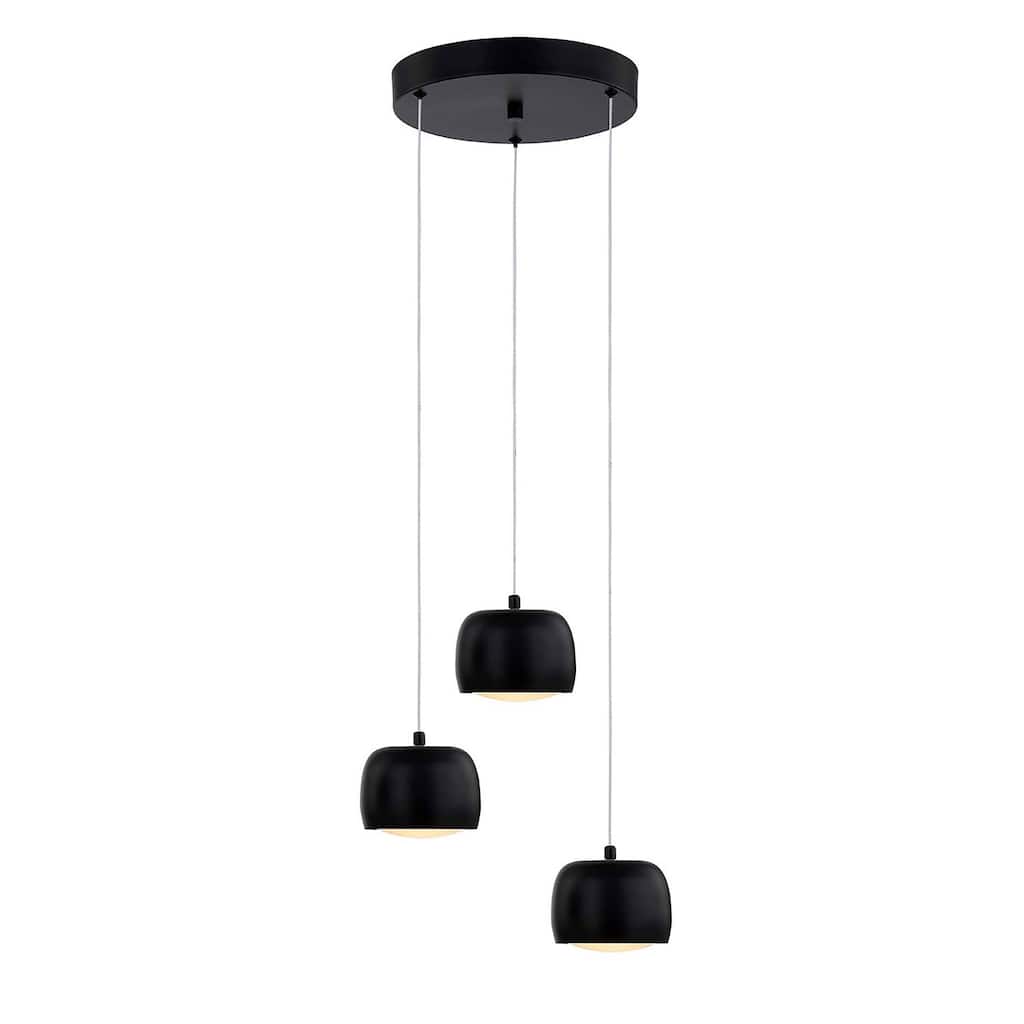 Justice Design Group Frascati LED 3-Light Round Multi-Pendant - Matte Black Finish