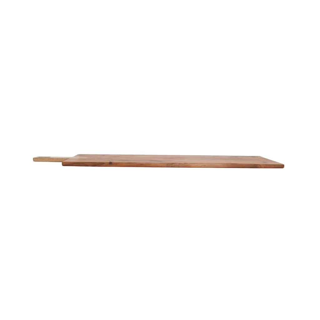 Acacia and Mango Wood Cheese and Serving Board with Handle - 35.0"L x 7.5"W x 0.6"H
