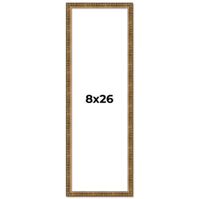 8x26 Frame Gold Kingsley Distressed Solid Wood Picture Frame Width