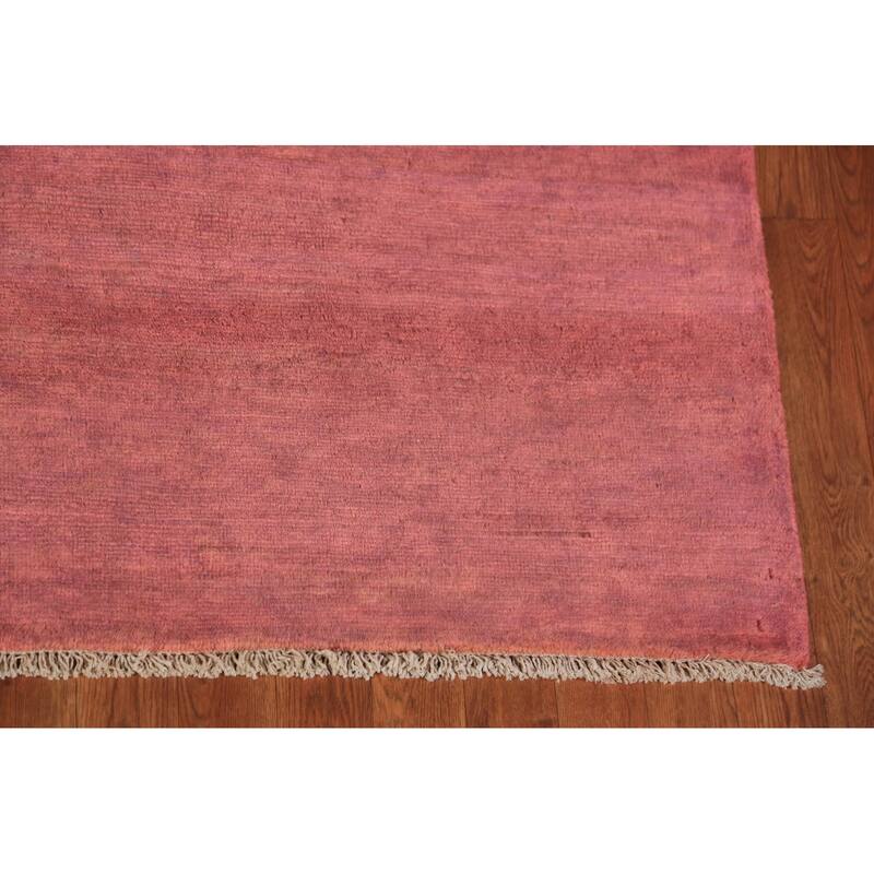 Modern Pink Gabbeh Oriental Area Rug Handmade Wool Carpet - 6'7" x 9'9"