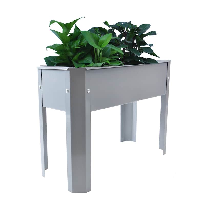 Steel Elevated Garden Bed Metal Elevated Outdoor Flowerpot Box (2-Pack)