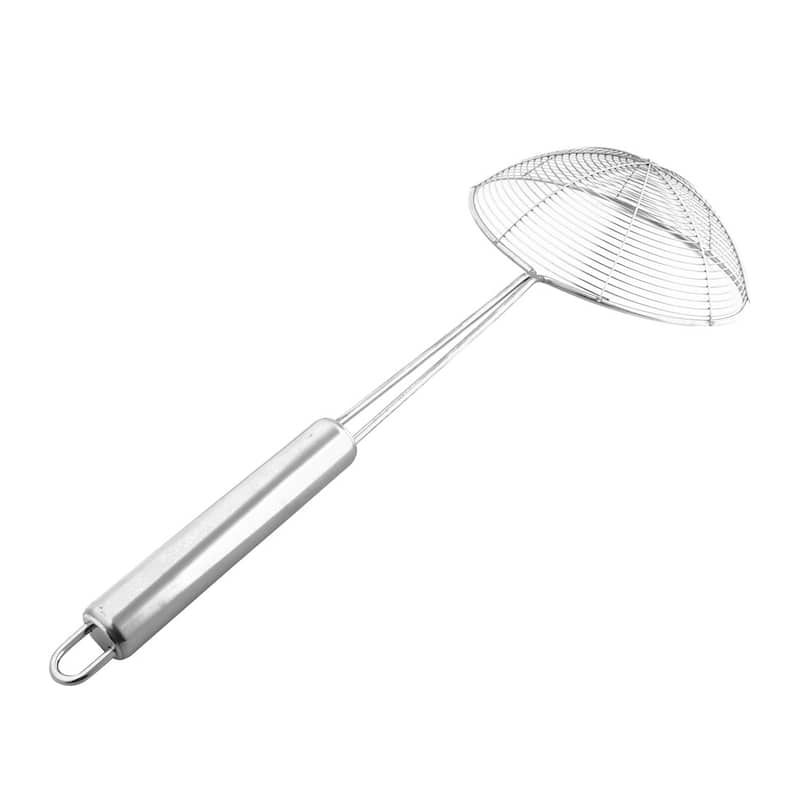 Family Kitchen Metal Noodles Dumplings Food Mesh Ladle Strainer - 17" x 2.8" x 6.1"(L*Max.D*Depth)