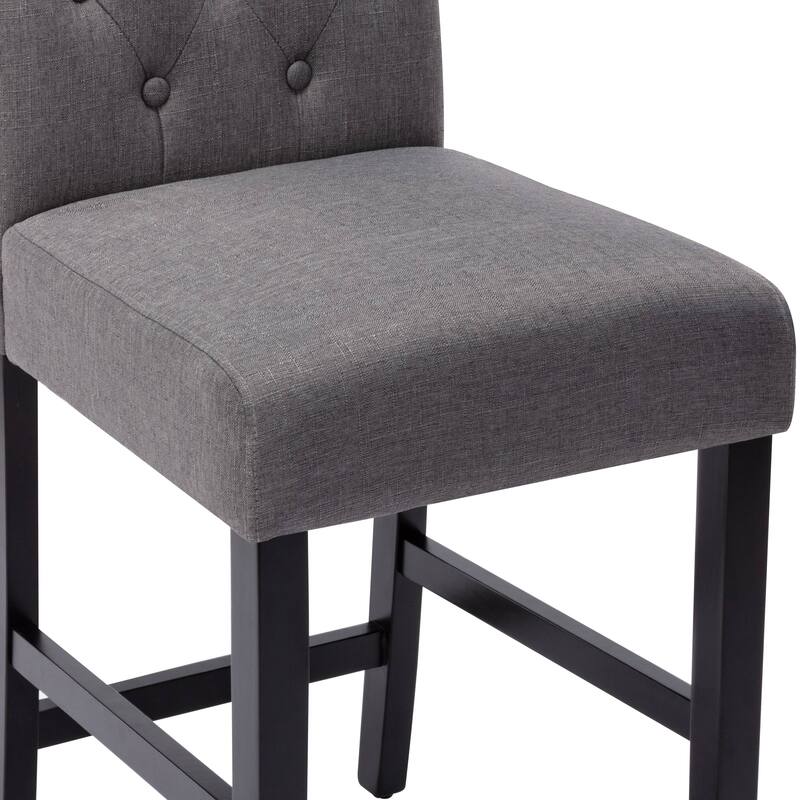 24 inches Fabric Counter Height Bar stools Upholstered Button Tufted Island Chairs Set of 2