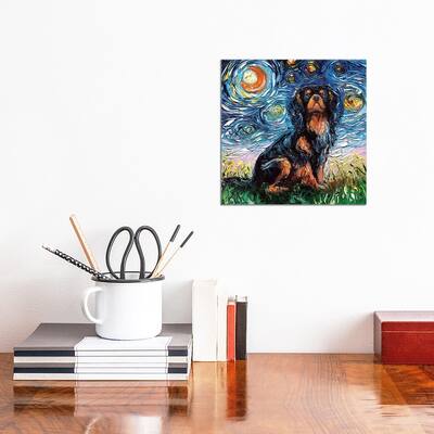 iCanvas "Cavalier King Charles Spaniel Night" by Aja Trier Canvas Print