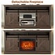 preview thumbnail 20 of 37, 68" Farmhouse Sliding Barn Door Fireplace TV Stands Console Table with 23" Electric Fireplace