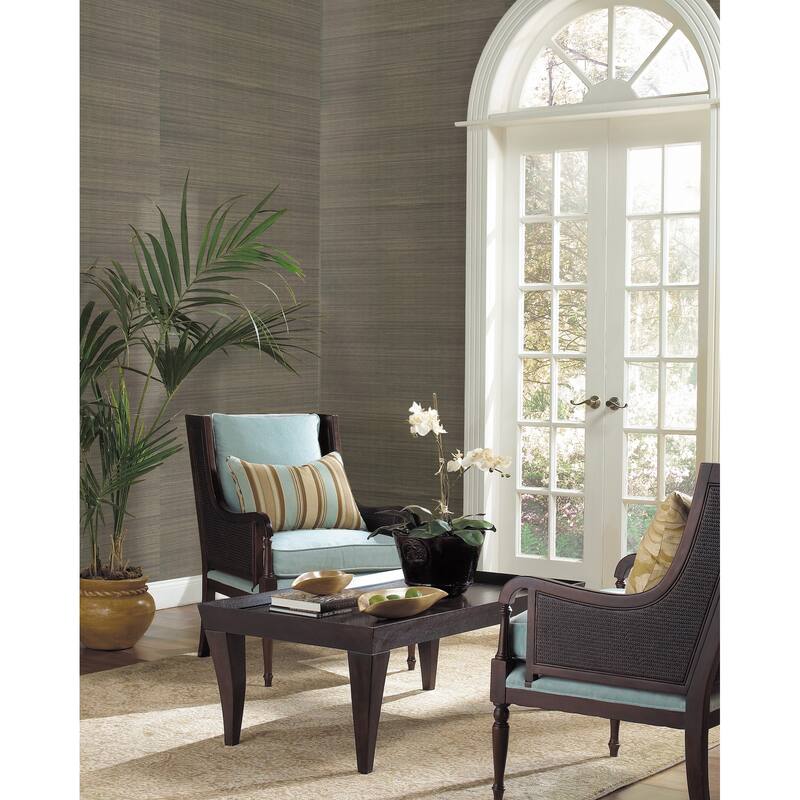 York Wallcoverings Sisal Grasscloth Silver Metallic Wallpaper