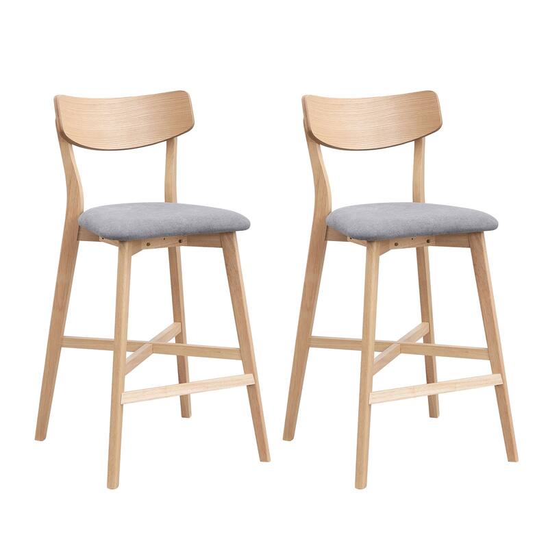 Modern Style 3-Piece Dining Set with Round Counter Height Bar Table and 2 Upholstered Dining Chairs