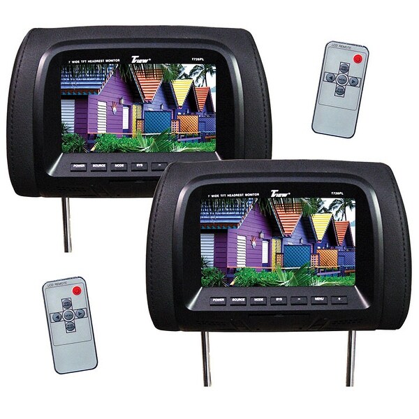 Tview t726pl-bk tview 7 tft/lcd car headrest and monitorpair black