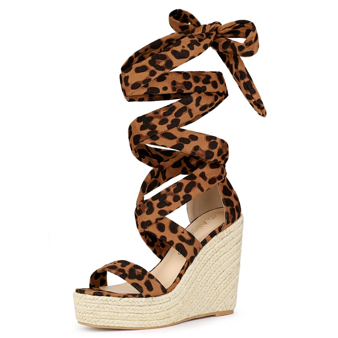 leopard platform wedges