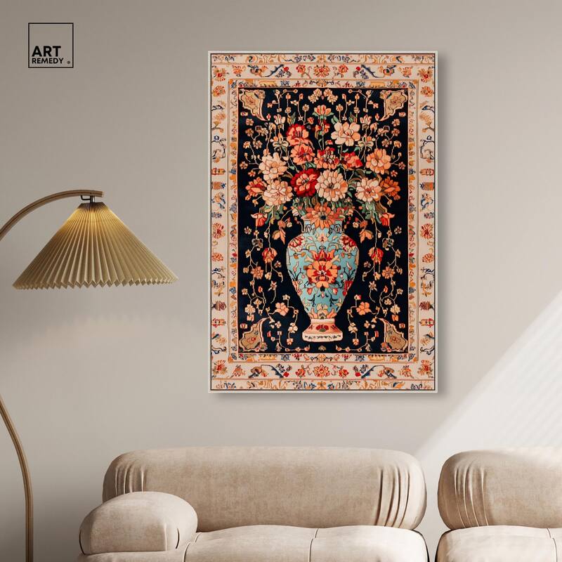 Persian Vase and Flowers II Canvas by Art Remedy